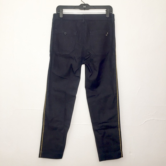 Anthropologie Seafarer Gold Piped Denim Trousers - Picture 5 of 8